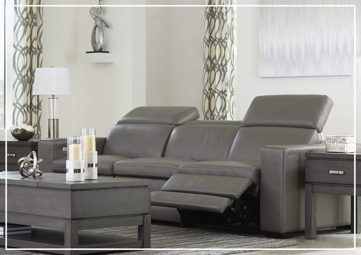Gio Italia Titan 3-Seater Dual Power Leather Reclining Sofa