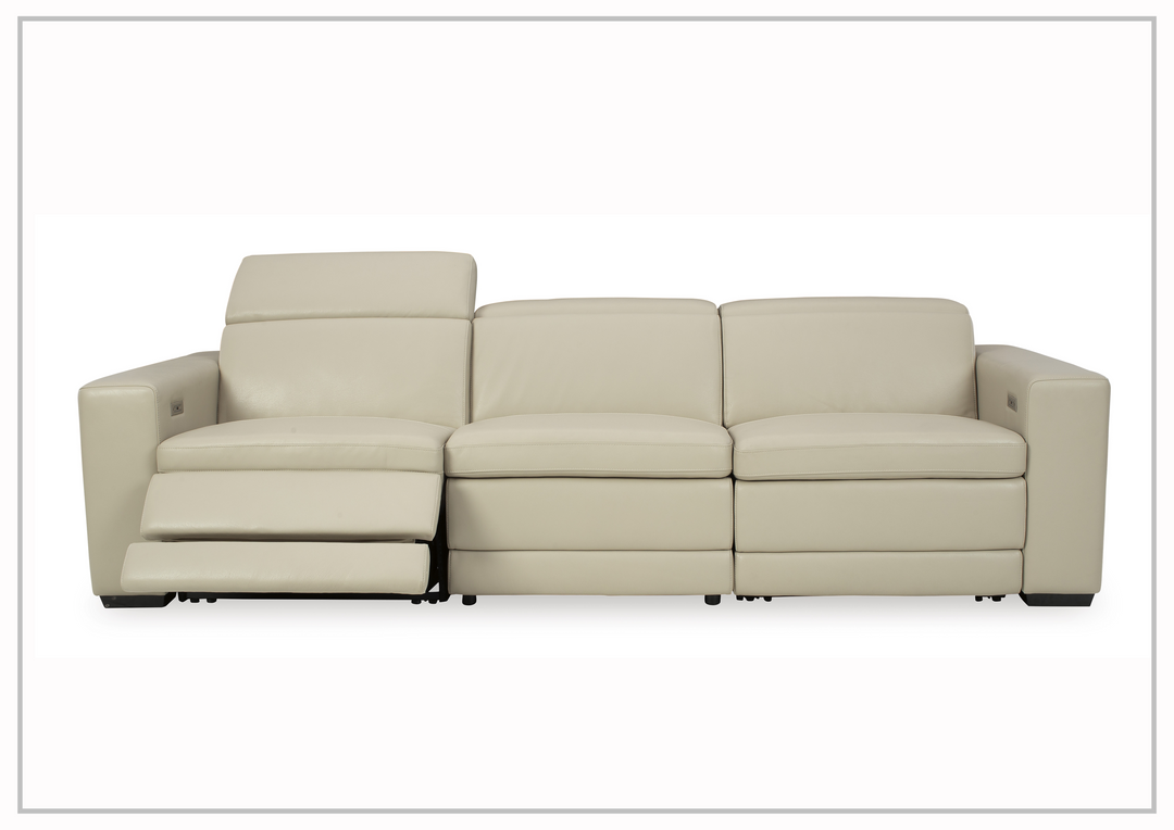 Titan 3-Seater Dual Power Leather Reclining Sofa in Two Colors