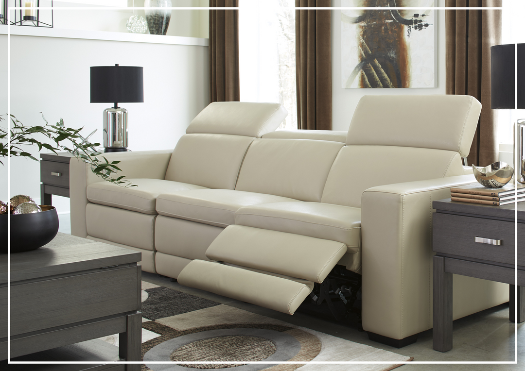 Gio Italia Titan 3-Seater Dual Power Leather Reclining Sofa