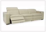 Titan 3-Seater Dual Power Leather Reclining Sofa in Two Colors