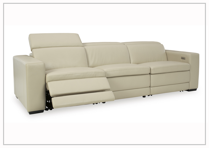Gio Italia Titan 3-Seater Dual Power Leather Reclining Sofa