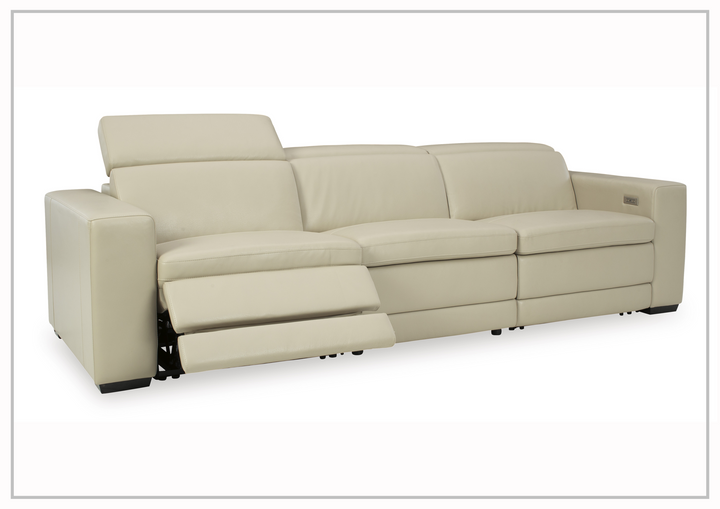 Titan 3-Seater Dual Power Leather Reclining Sofa in Two Colors