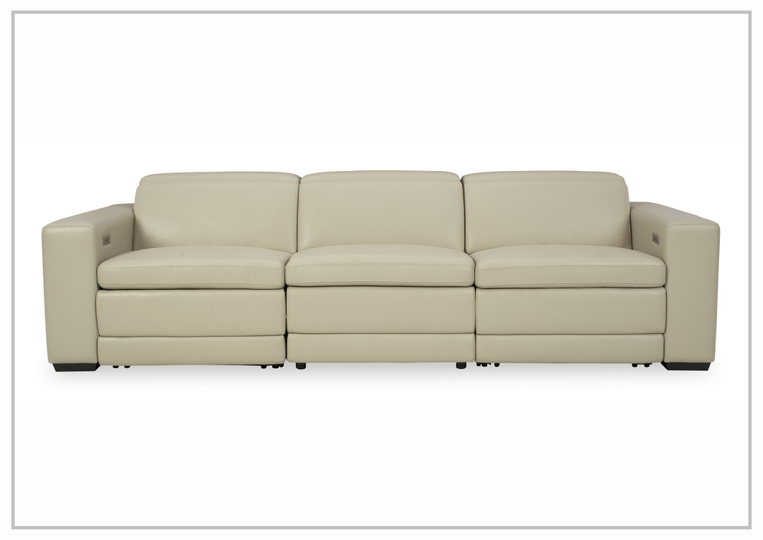 Titan 3-Seater Dual Power Leather Reclining Sofa in Two Colors