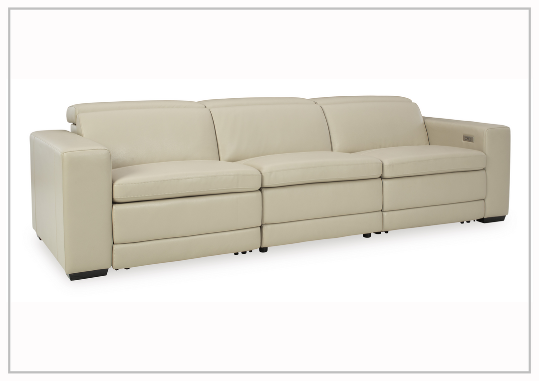 Titan 3-Seater Dual Power Leather Reclining Sofa in Two Colors