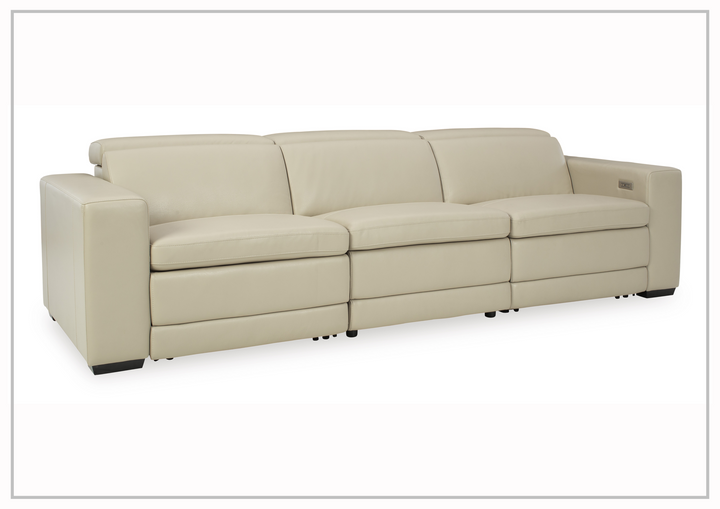 Gio Italia Titan 3-Seater Dual Power Leather Reclining Sofa