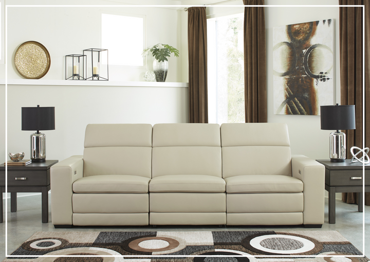Gio Italia Titan 3-Seater Dual Power Leather Reclining Sofa