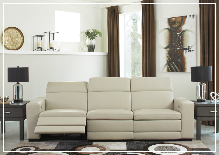 Gio Italia Titan 3-Seater Dual Power Leather Reclining Sofa
