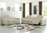 Titan 3-Seater Dual Power Leather Reclining Sofa in Two Colors