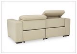 Titan 2-Seater Dual Power Leather Reclining Loveseat in two colors