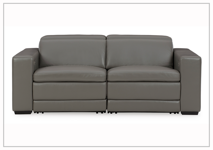 Gio Italia Titan 2-Seater Dual Power Leather Reclining Loveseat
