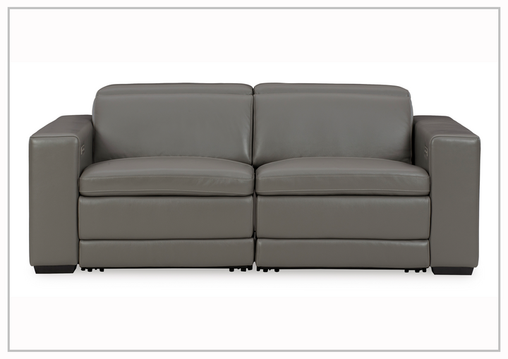 Titan 2-Seater Dual Power Leather Reclining Loveseat in two colors