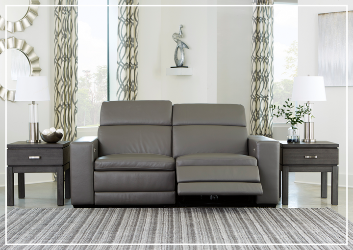Gio Italia Titan 2-Seater Dual Power Leather Reclining Loveseat