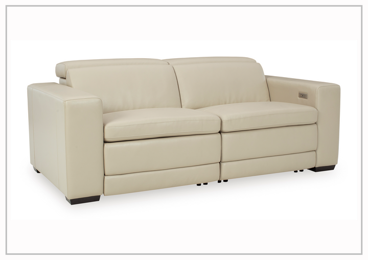 Gio Italia Titan 2-Seater Dual Power Leather Reclining Loveseat