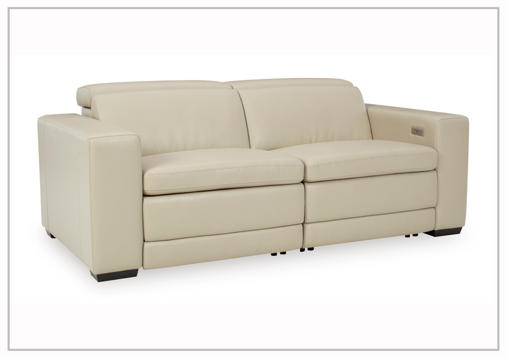 Titan 2-Seater Dual Power Leather Reclining Loveseat in two colors