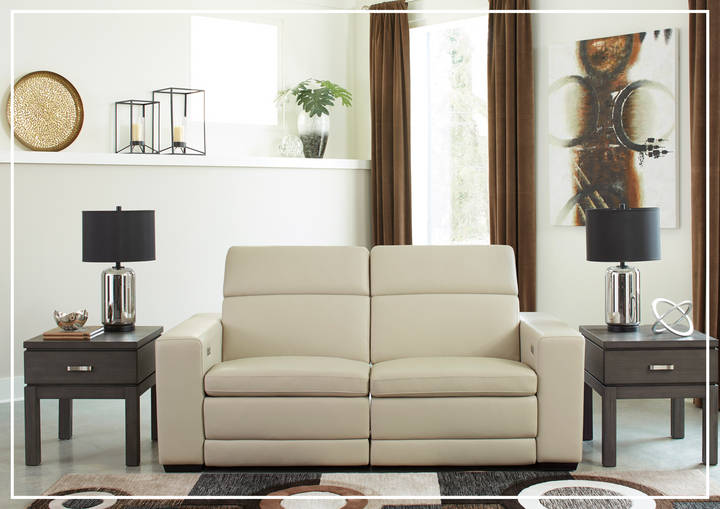 Gio Italia Titan 2-Seater Dual Power Leather Reclining Loveseat
