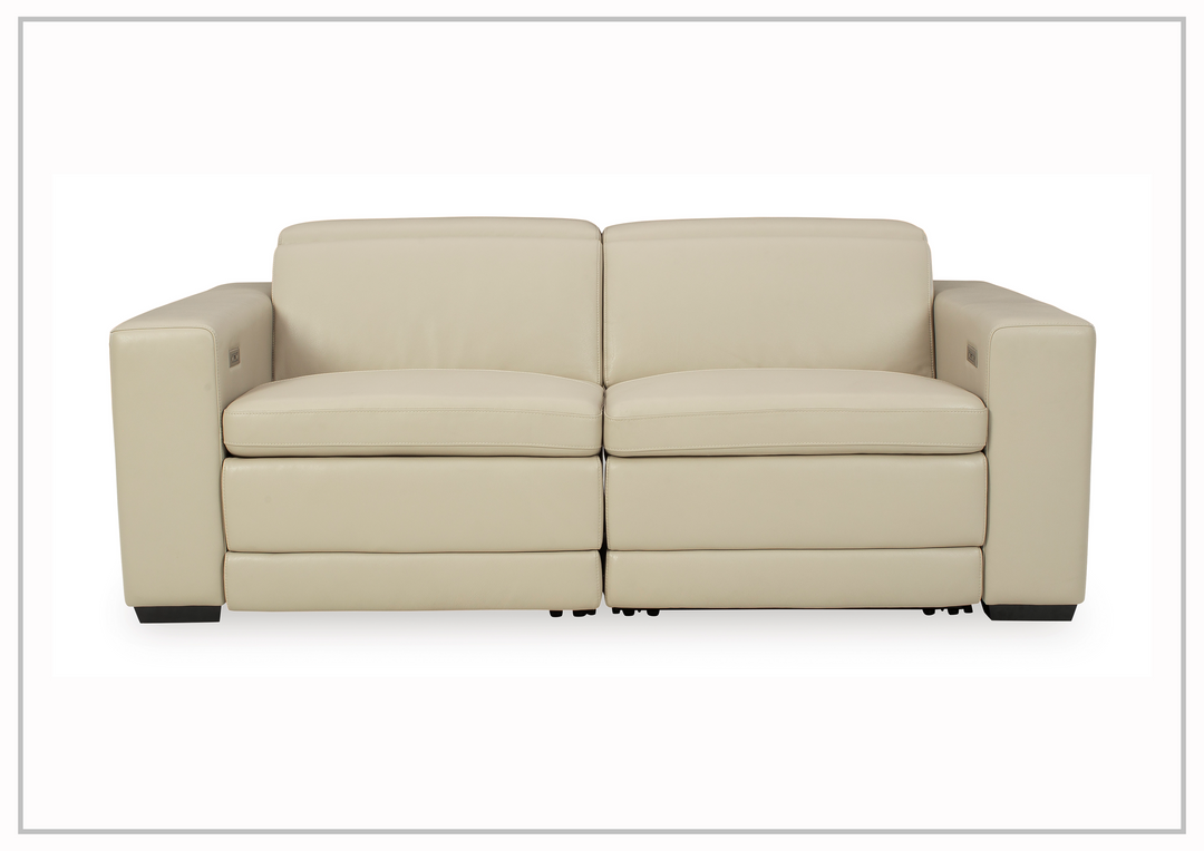 Titan 2-Seater Dual Power Leather Reclining Loveseat in two colors