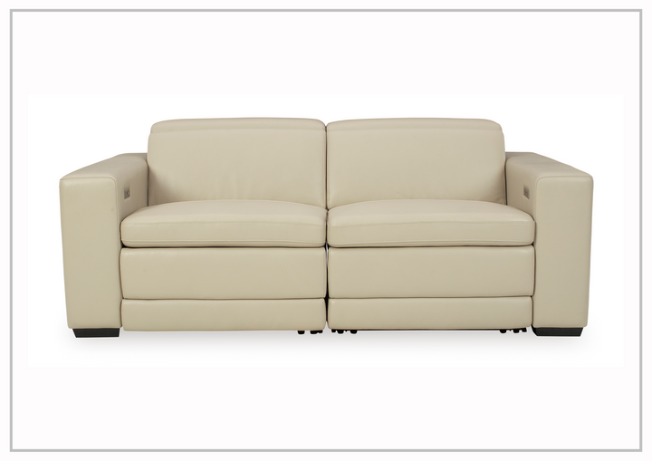 Gio Italia Titan 2-Seater Dual Power Leather Reclining Loveseat