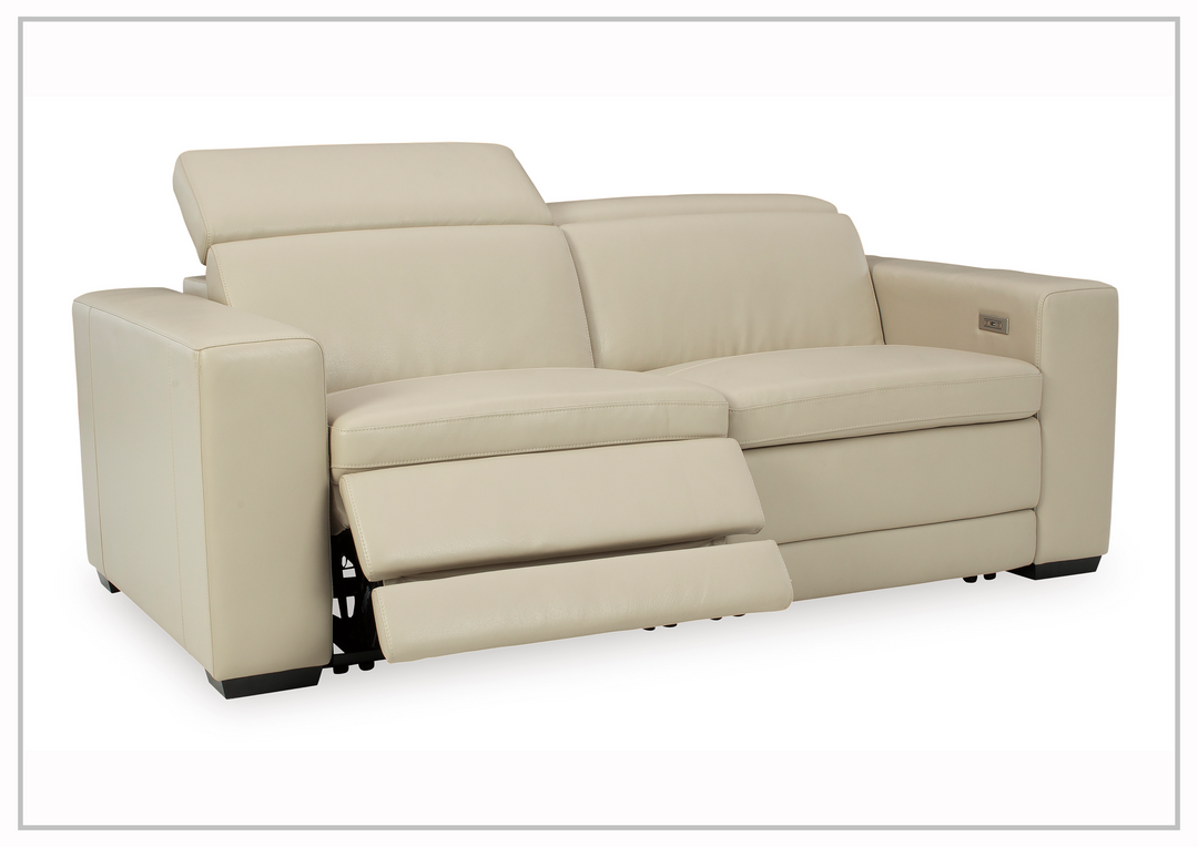 Gio Italia Titan 2-Seater Dual Power Leather Reclining Loveseat