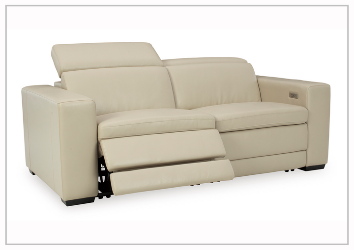 Gio Italia Titan 2-Seater Dual Power Leather Reclining Loveseat