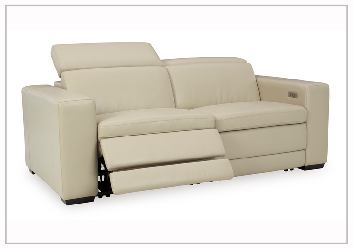 Titan 2-Seater Dual Power Leather Reclining Loveseat in two colors