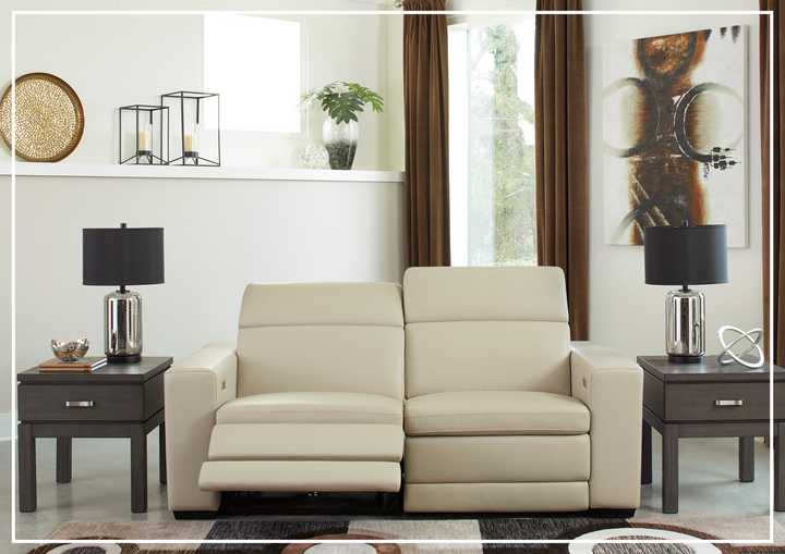 Gio Italia Titan 2-Seater Dual Power Leather Reclining Loveseat