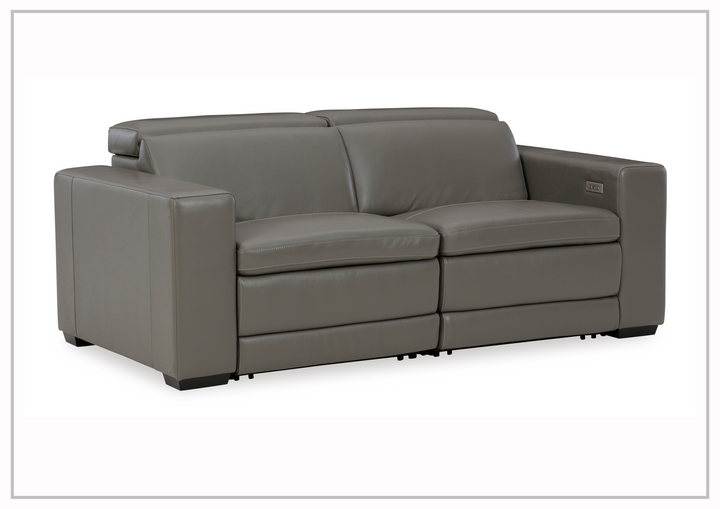 Gio Italia Titan 2-Seater Dual Power Leather Reclining Loveseat