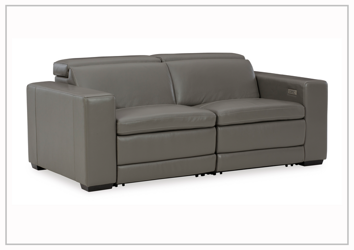 Titan 2-Seater Dual Power Leather Reclining Loveseat in two colors