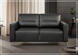 Kathy Ireland Tucson Leather Queen Sleeper Sofa with Chrome Steel Legs