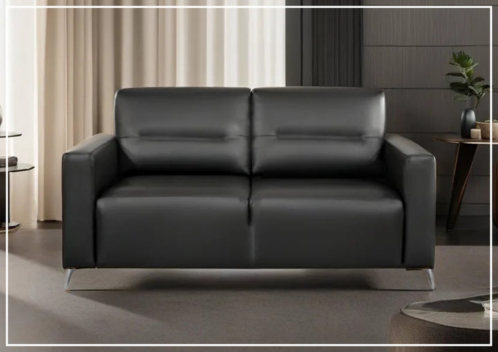 Kathy Ireland Tucson Leather Queen Sleeper Sofa with Chrome Steel Legs
