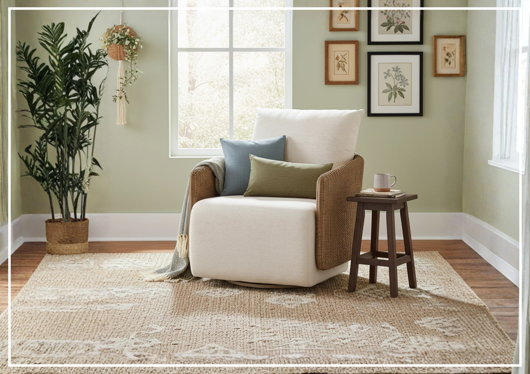Universal Furniture Enzo Fabric Beige Swivel Chair-SofaBed