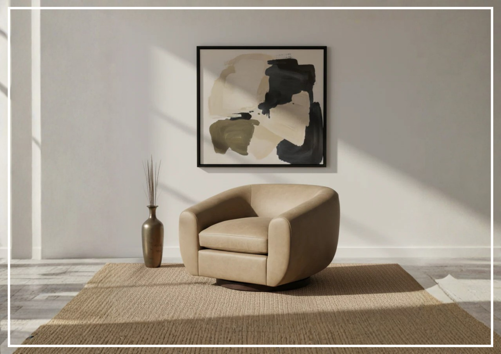 Universal Furniture Fitz Leather Brown Swivel Chair-SofaBed