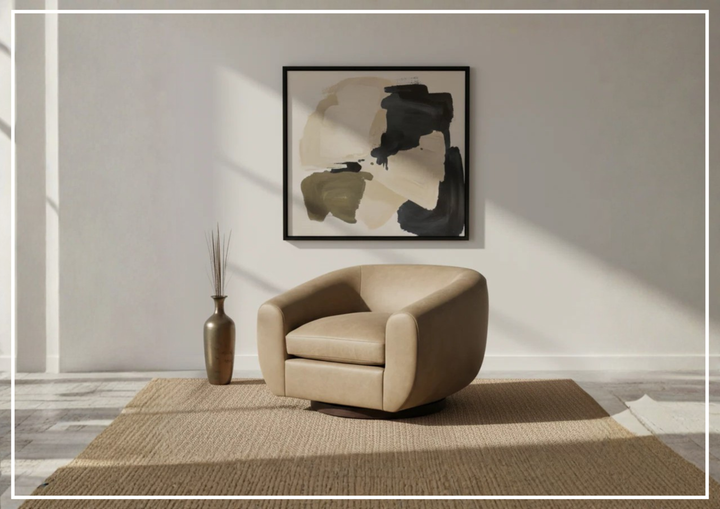 Universal Furniture Fitz Leather Brown Swivel Chair-SofaBed