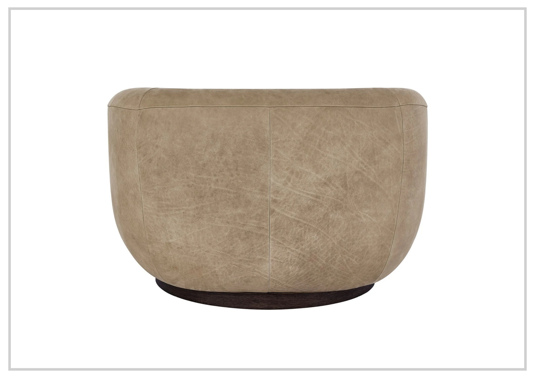 Universal Furniture Fitz Leather Brown Swivel Chair-SofaBed