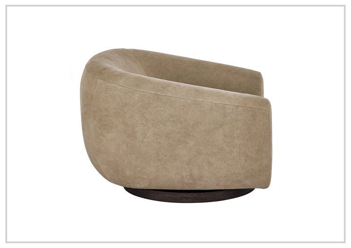 Universal Furniture Fitz Leather Brown Swivel Chair-SofaBed