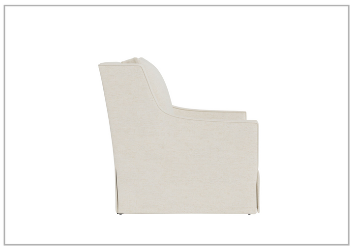 Universal Furniture Hudson Fabric Beige Rectangular Swivel Chair with Ivory Finish