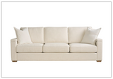 Universal Furniture Leah 3-Seater Asbury Oatmeal Fabric Sofa in White