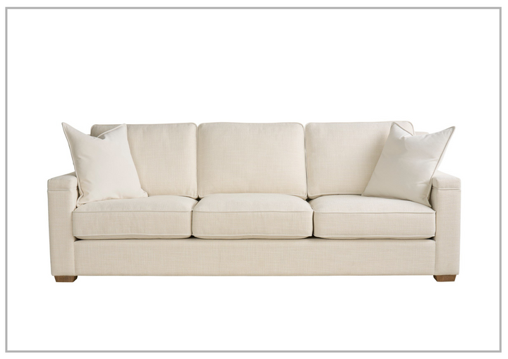 Universal Furniture Leah 3-Seater Asbury Oatmeal Fabric Sofa in White