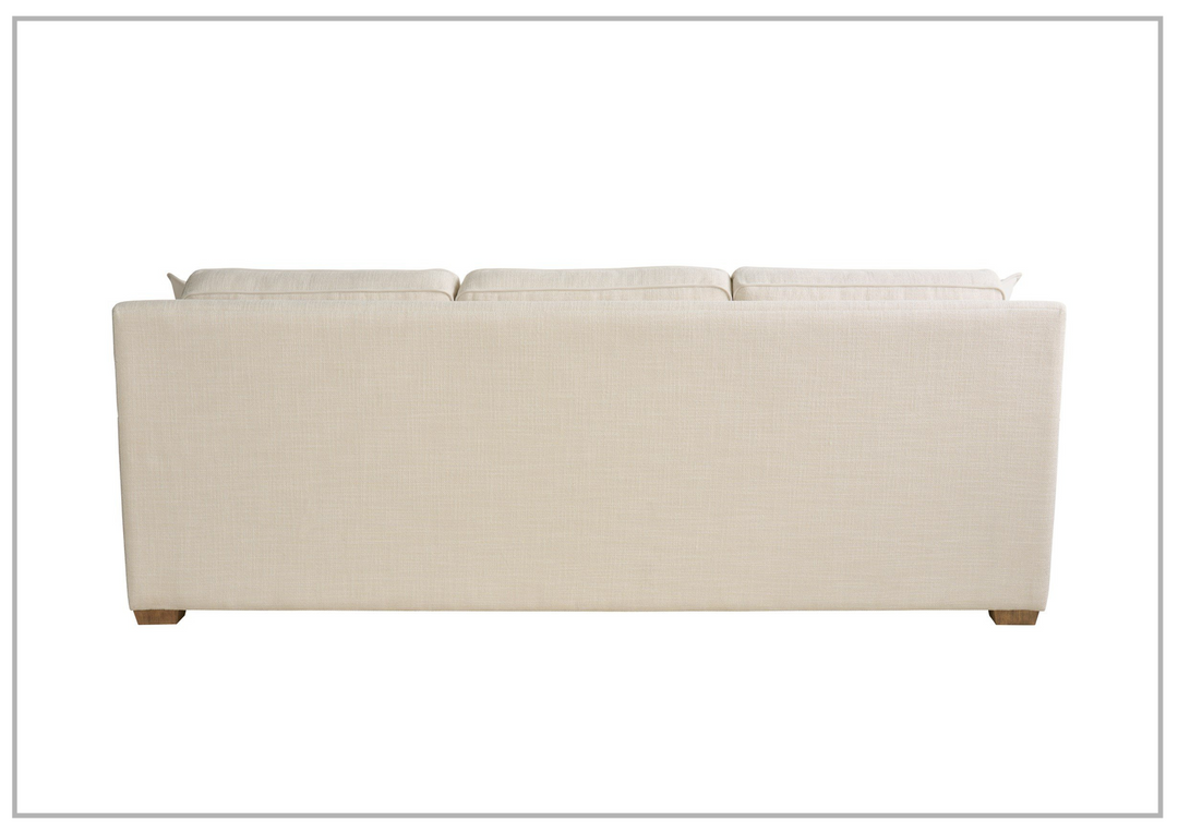 Universal Furniture Leah 3-Seater Asbury Oatmeal Fabric Sofa in White