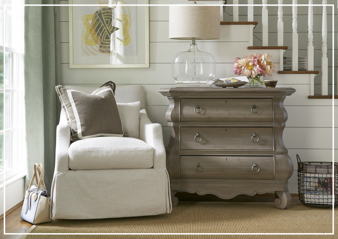 Universal Furniture Margaux Swivel Fabric White Accent Chair-sofabed.com
