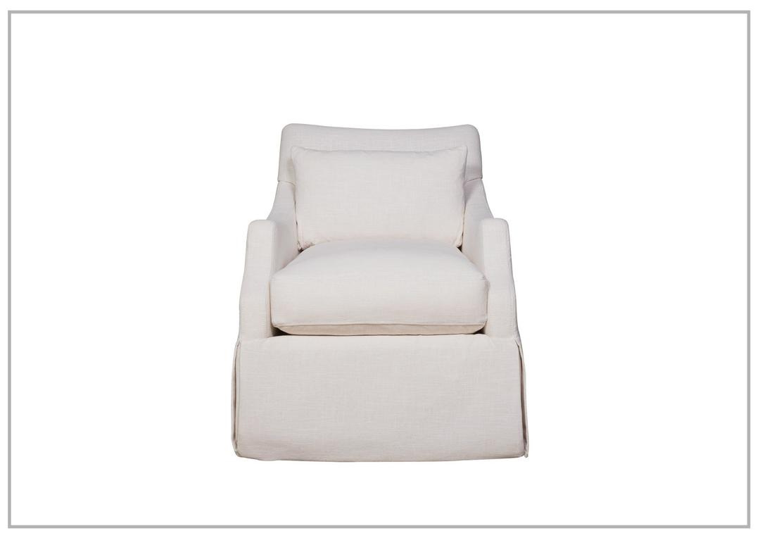 Universal Furniture Margaux Swivel Fabric White Swivel Accent Chair