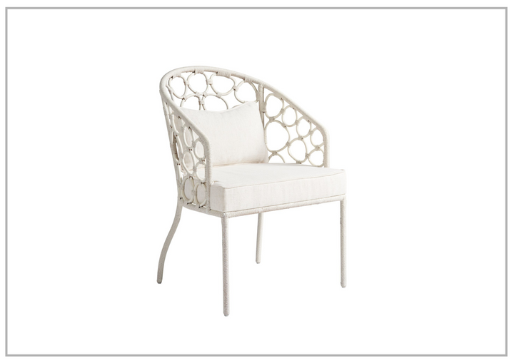 Universal Furniture Weekender Pebble Dining Chair with White Rattan Finish