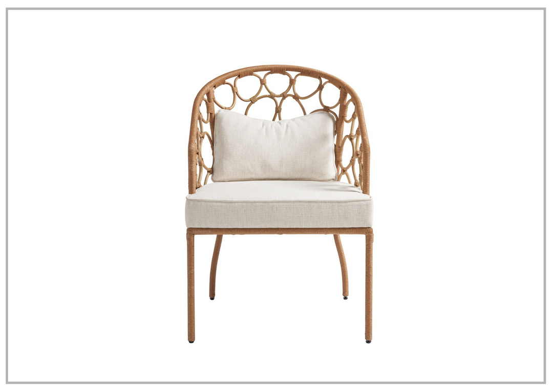 Universal Furniture Weekender Pebble Dining Chair with White Rattan Finish