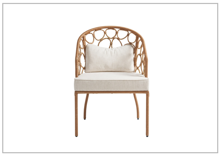 Universal Furniture Weekender Pebble Dining Chair with White Rattan Finish