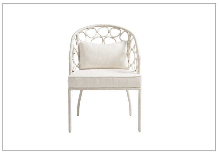 Universal Furniture Weekender Pebble Dining Chair with White Rattan Finish