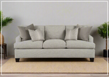 Universal Furniture Emmerson Fabric 3-Seater Sofa in Maverick Silver with Pillows