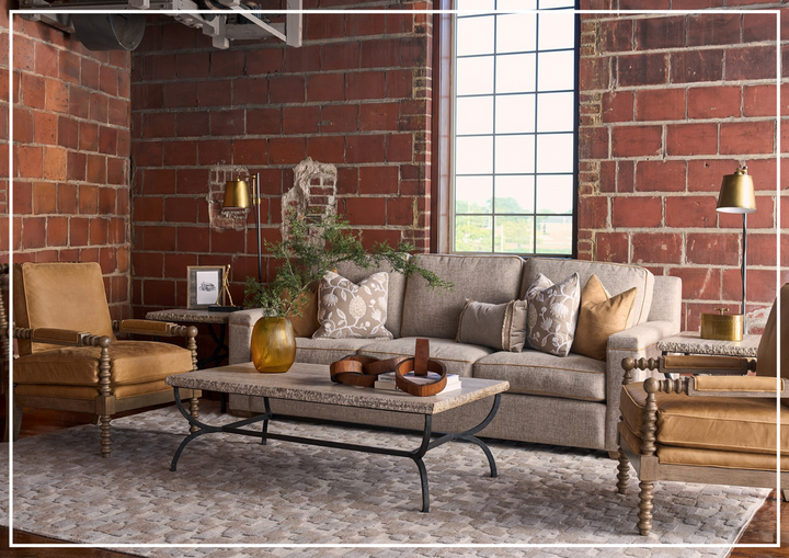 Universal Furniture Griffith Park Liam 99" Fabric Sofa With Accent Pillows