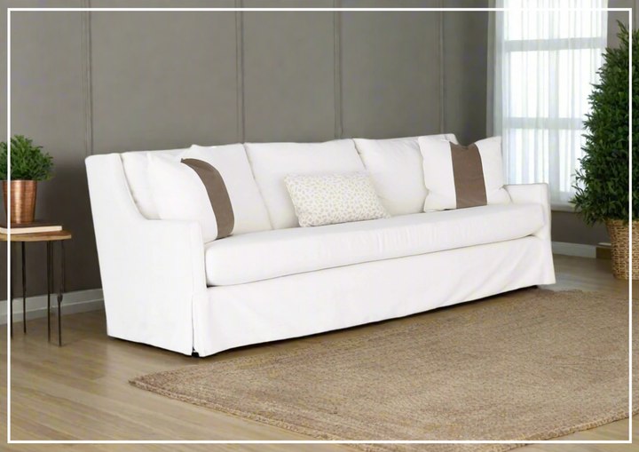 The Universal Furniture Hudson 3-Seater Sofa in Nomad Snow with Pillows