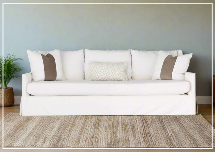 The Universal Furniture Hudson 3-Seater Sofa in Nomad Snow with Pillows