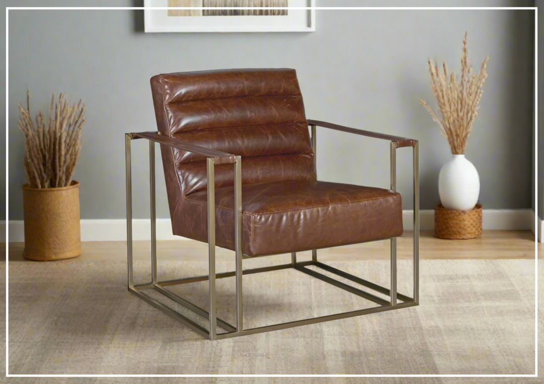 Jensen Leather Accent Chair | Metal Frame | Universal Furniture- SofaBed