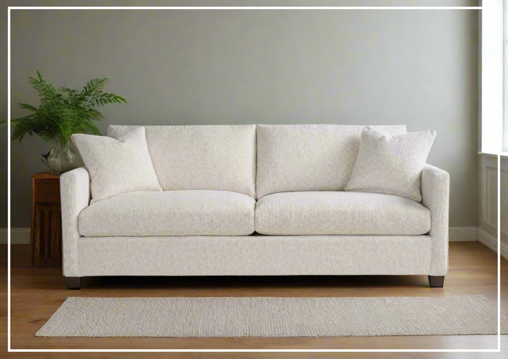 Universal Furniture Mebane 2 Seater Fabric Sofa in White-sofabed.com